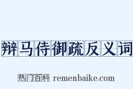 辩马侍御疏反义词是什么意思的图片